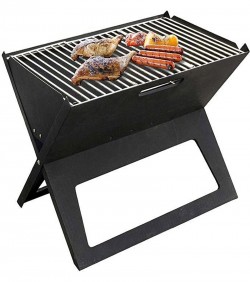 Portable Easy Carrying BBQ Stove - black