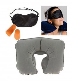 3 in 1 Travel Set - Neck Pillow, Eye Mask and Ear Plug