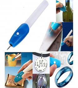 Electronic Engraver Curving Pen - White and Blue