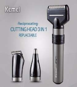 Kemei 3 IN 1 electric shaver,nose & hair trimmer - KM1210
