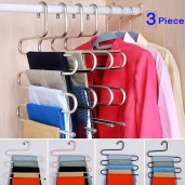 5 layers S Shape Stainless Steel Clothes Hanger- 3 Piece