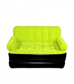 Inflatable 5 in 1 Air Bed Cum Sofa - Green Yellow