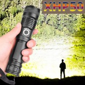 Rechargeable LED Flashlight USB Torch Light Most Powerful Waterproof Zoom Hand Lamp