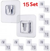 15 pair Double Sided Wall Adhesive Hook