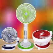 Rechargeable Folding Table Fan with Light