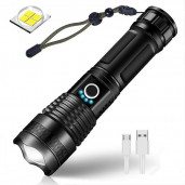 Rechargeable Zoom LED Flashlight USB Torch Light